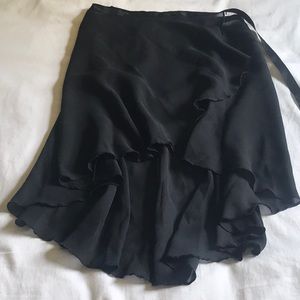 MStevens One Size Extra Long Black Wrap Tie Skirt